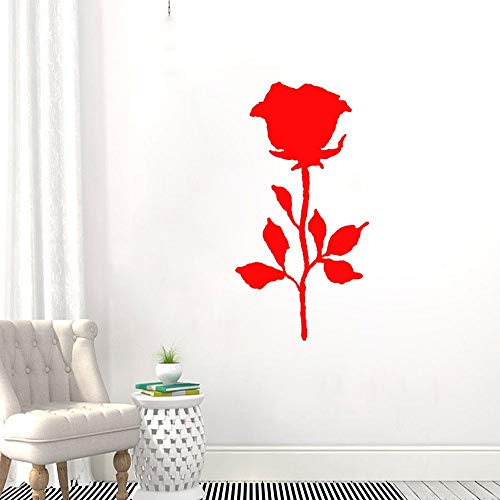wZUN Hermosa Etiqueta de la Pared de Rosa Realista Flor decoración de la habitación del Dormitorio Familiar Vinilo extraíble 57X108cm