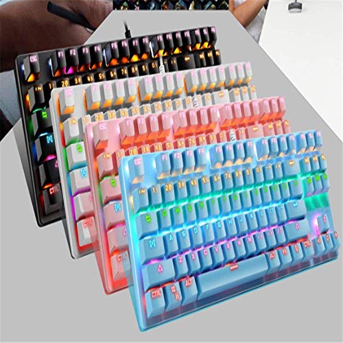 XIUYU Teclado de Punk mecánica, Verde Teclado del Eje, Office Keyboard Juegos, conexión Teclado del Cuaderno