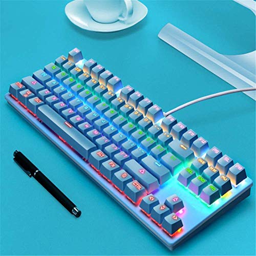 XIUYU Teclado de Punk mecánica, Verde Teclado del Eje, Office Keyboard Juegos, conexión Teclado del Cuaderno