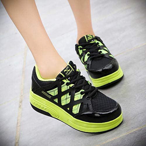 XYDDC Zapatos de Patinaje sobre Ruedas para niños, Zapatillas para niños con 2 Ruedas, Zapatos para niños, niñas, Adultos, Zapatos Casuales para niños, EUR 30-42