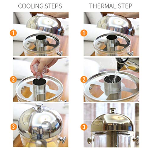 Y-GZD Dispensador de Bebidas Dispensador Doble de Jugo o Leche refrigerado de 2 x 8 litros, Ideal para el Desayuno Buffet, buffets y coctelería