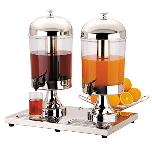 Y-GZD Dispensador de Bebidas Dispensador Doble de Jugo o Leche refrigerado de 2 x 8 litros, Ideal para el Desayuno Buffet, buffets y coctelería