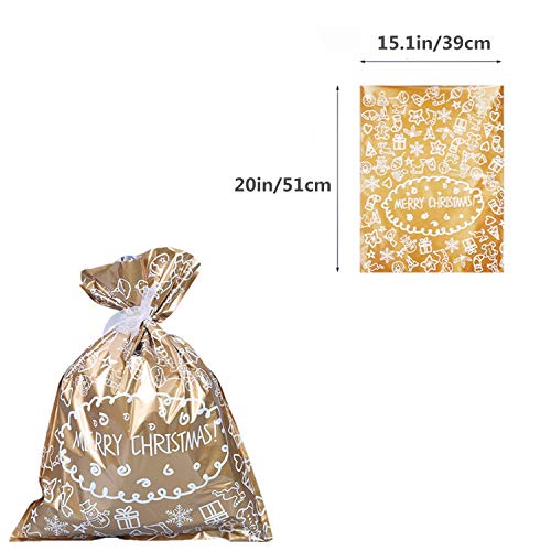 YAAVAAW 30Pz Bolsas de Regalos Navideños Grandes(con cintas y 50 etiquetas),Envoltura de Regalos Bolsas para Regalos Navidad Bolsas Suministros de fiesta de Navidad,Bolsas de regalo de Año Nuevo