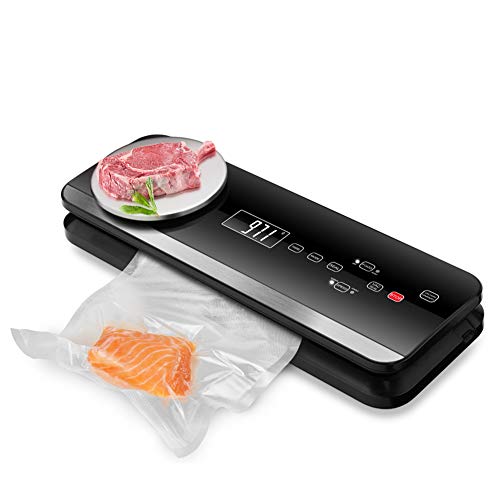 YANGMAN-BJ Sellador al vacío de la máquina, sellador de Alimentos de los ahorradores de Comida Seca y húmeda con los Modos de Alimentos Separado Diseño fácil de Limpiar con la Escala electrónica