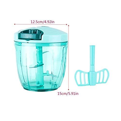 YJXD Manual de Blender procesador de Alimentos Chopper máquina de Cortar de Seguridad Duradero Mezclador de Cocina del hogar batidora portátil (Color : Blue)