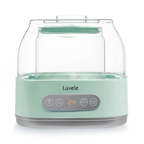 Yogurtera Luvele Pure Plus con contenedor de cristal de 2L Yogur apto para dietas SCD & GAPS