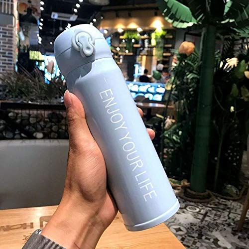yrxh Taza de Acero Inoxidable de Gran Capacidad para Hombres, Estudiante, Linda y pequeña Taza Creativa Fresca al por Mayor-Blanco ENJIY450ML_Copa Individual
