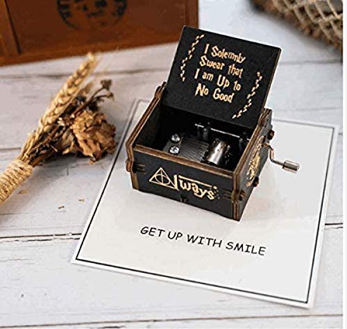 Ytrew Caja de música de madera de manivela caja de música antigua tallada creativa caja de música de boda San Valentín Navidad cumpleaños mejor regalo