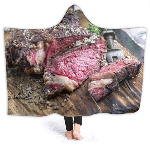 Yuanmeiju Buffalo Brown American Barbecue Dry Aged Wagyu Tomahawk Steak Board Food Drink Beef Red Angus Australian Bbq0 Warm Throw Manta Ultra Soft Flannel Fleece All Season Light Weight Living Room