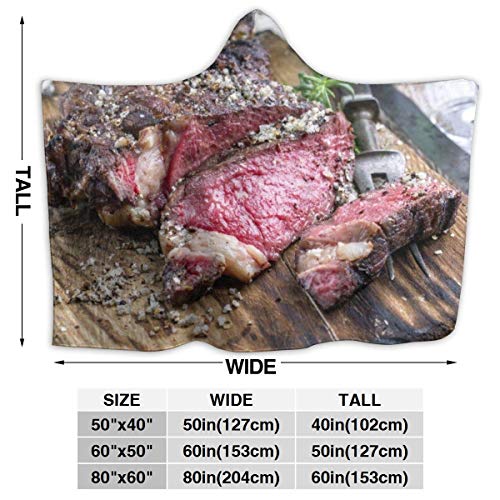 Yuanmeiju Buffalo Brown American Barbecue Dry Aged Wagyu Tomahawk Steak Board Food Drink Beef Red Angus Australian Bbq0 Warm Throw Manta Ultra Soft Flannel Fleece All Season Light Weight Living Room