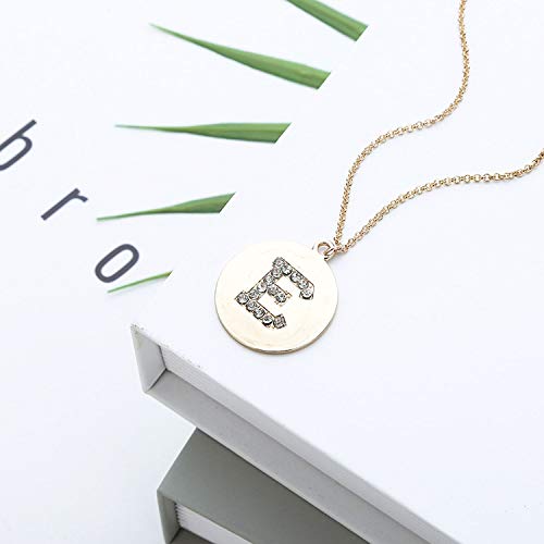 yunshenbuzhichu Collar de Cristal 26 Letras Bodas de Plata de Las Muchachas agraciadas Ronda 1PC Círculo de Oro de San Valentín Regalo Ajustable,S Plata