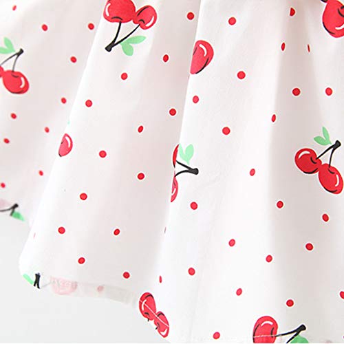 YWLINK Verano 2PC Sin Mangas Toddler Baby Kids Girls Sin Mangas Cherry Dot Princess Dresses Bow Hat Outfits, Elegante Y Dulce Regalo De CumpleañOs Fiesta De Vacaciones