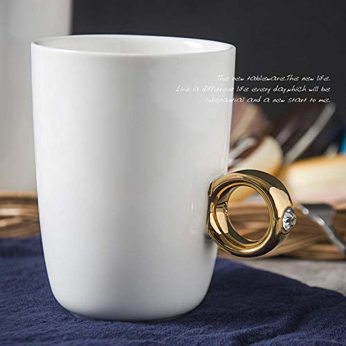YXYLQ Taza De Anillo De Pareja Creativa Taza De Leche Blanca Taza De Navidad Regalo Al por Mayor 300 Ml Taza De Café De Cerámica Puer Tazas De Té Office Drinkware-01