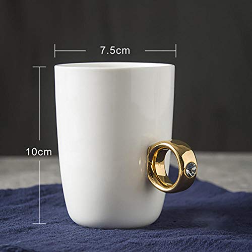 YXYLQ Taza De Anillo De Pareja Creativa Taza De Leche Blanca Taza De Navidad Regalo Al por Mayor 300 Ml Taza De Café De Cerámica Puer Tazas De Té Office Drinkware-02