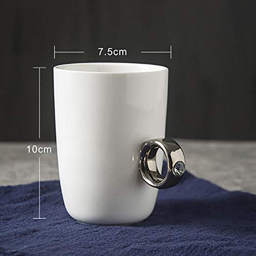 YXYLQ Taza De Anillo De Pareja Creativa Taza De Leche Blanca Taza De Navidad Regalo Al por Mayor 300 Ml Taza De Café De Cerámica Puer Tazas De Té Office Drinkware-02