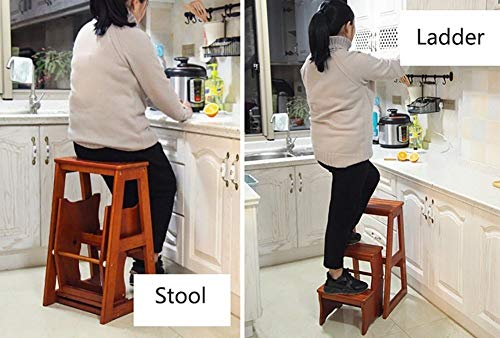 Z-STOOL Taburete Escalera Taburete De Peldaños Plegable Banco De Madera De 3 Peldaños De Adulto Escalera De Madera Para Cocina Taburete Para Niños Escalera De Zapatero Portátil Para Interiores/Soporte