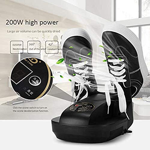 Zapato Bota secadora secadora eléctrica, Guante secadora y secador de botas con el ventilador de calor, Estante ajustable portátil y el temporizador, Diseño plegable y secado rápido for zapatos, guant
