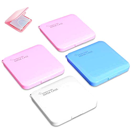 ZCENTER Caja de mascarillas Almacenamiento de máscaras Desechables Caja de Máscara de Plástico Estuches de Almacenaje de Plástico Portátiles con Tapas Estuche para mascarillas 【4pcs】