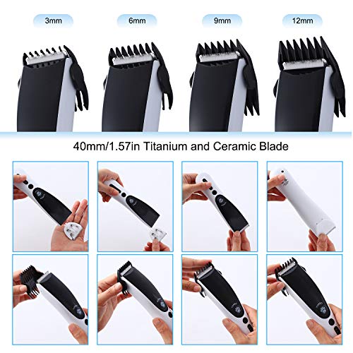 ZENIJUST Recargable eléctrico Pet Clipper Kit inalámbrico de Pelo para Mascotas Trimmer Kit de bajo Ruido Cat Hair Shaver cortapelos para Mascotas