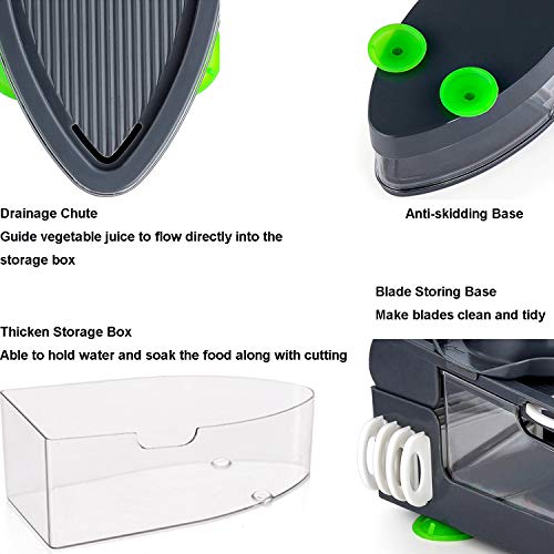 ZFFLYH Manual de Verduras Chopper, Multifuncional Vehículo del Corte de Máquina de Fruta Máquina de Cortar de Zanahoria Rallador de Verduras Cortador Rebanadas Rallado Cortado En Cuadritos
