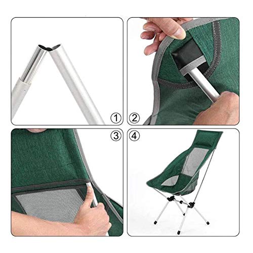 Zidao Tumbona, Camping Plegable de Aluminio Silla Silla de la Pesca Ultraligero con Bolsa de Transporte Silla Plegable de Camping para Excursionismo Senderismo,Rojo
