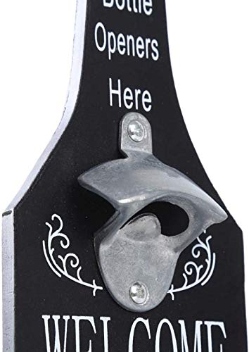 ZONSUSE Cerveza Soda Abrebotellas Vintage Montado de Pared Botellas,Sacacorchos,Abrelatas Colgante y Tenedor de la Tapa,Ideal Para Bares,Fiestas,Accesorios,Cocina Casera,Excelente Mejor Regalo (Negro)