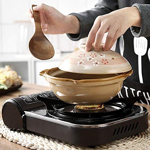 ZXYY Olla de cazuela de Arcilla Olla para estofado Cazuela de cerámica Olla de Arcilla para cocinar - Durable, Resistente al frío y al Calor, Capacidad de nutrición Mejorada 1L-Capacity 1L_A