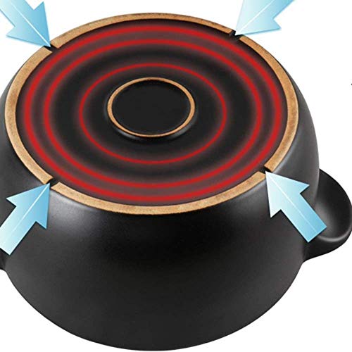 ZXYY Olla para cazuela de Arcilla Olla para cocinar de Arcilla Olla para estofado Cazuela de cerámica - Almacenamiento térmico Sartén Duradera Fácil de Limpiar - Capacidad3.5L_A